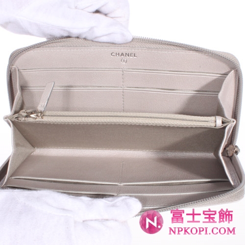 シャネル ジャケット 長財布 シルバー A50130